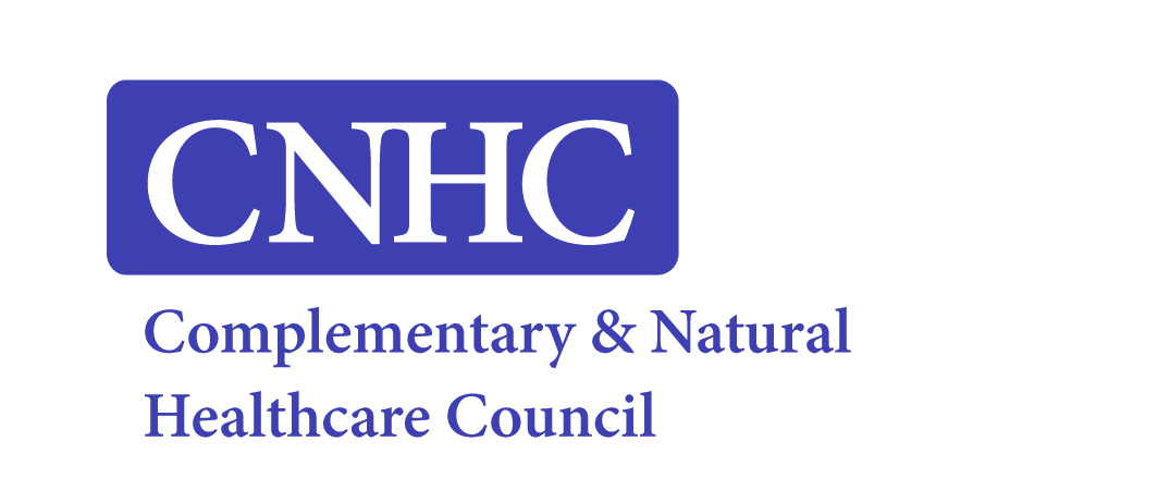 Logo of the Complementary and Natural Healthcare Council (CNHC) promoting holistic health practices and professional standards.